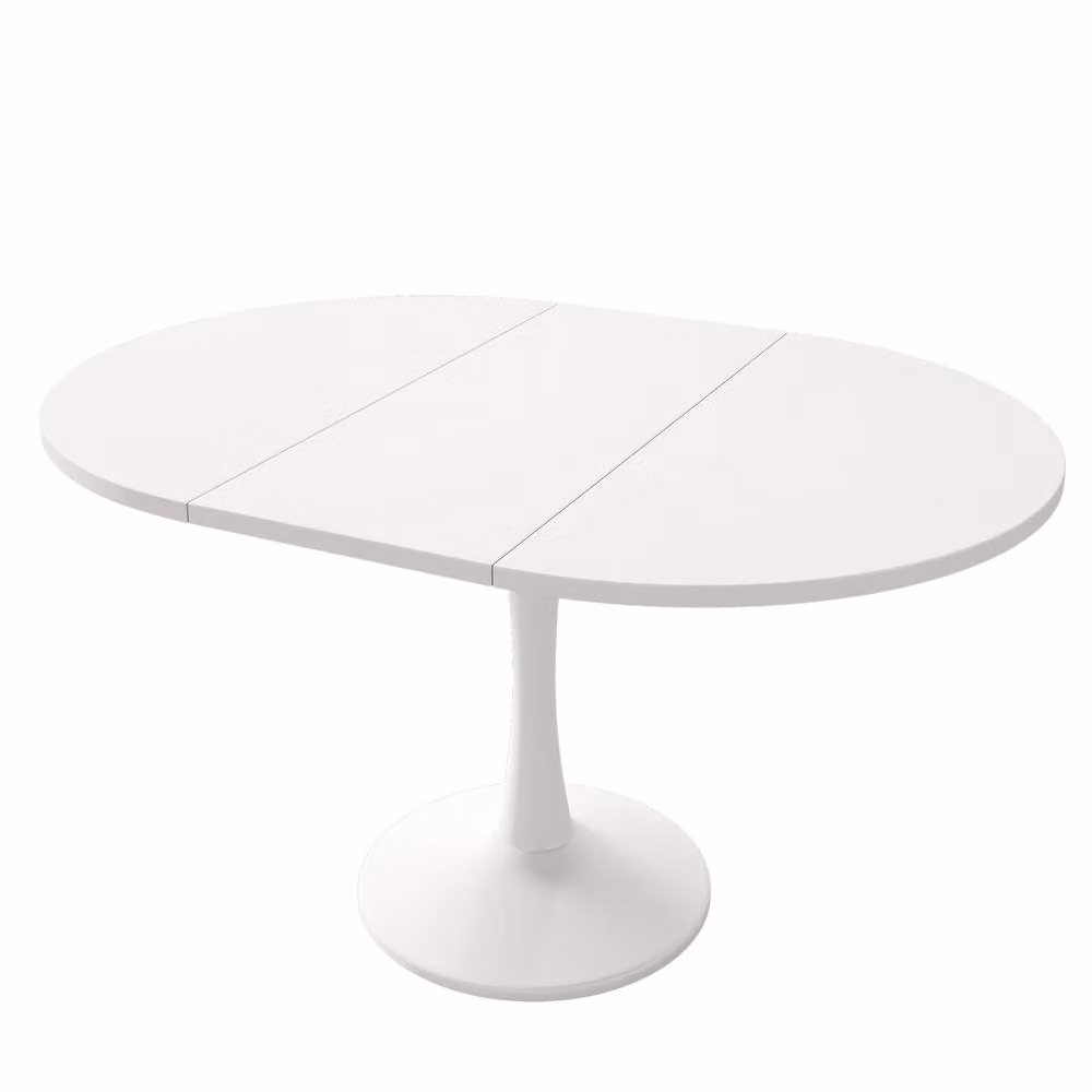 ModernLuxe Extendable Oval Dining Table in White – 2