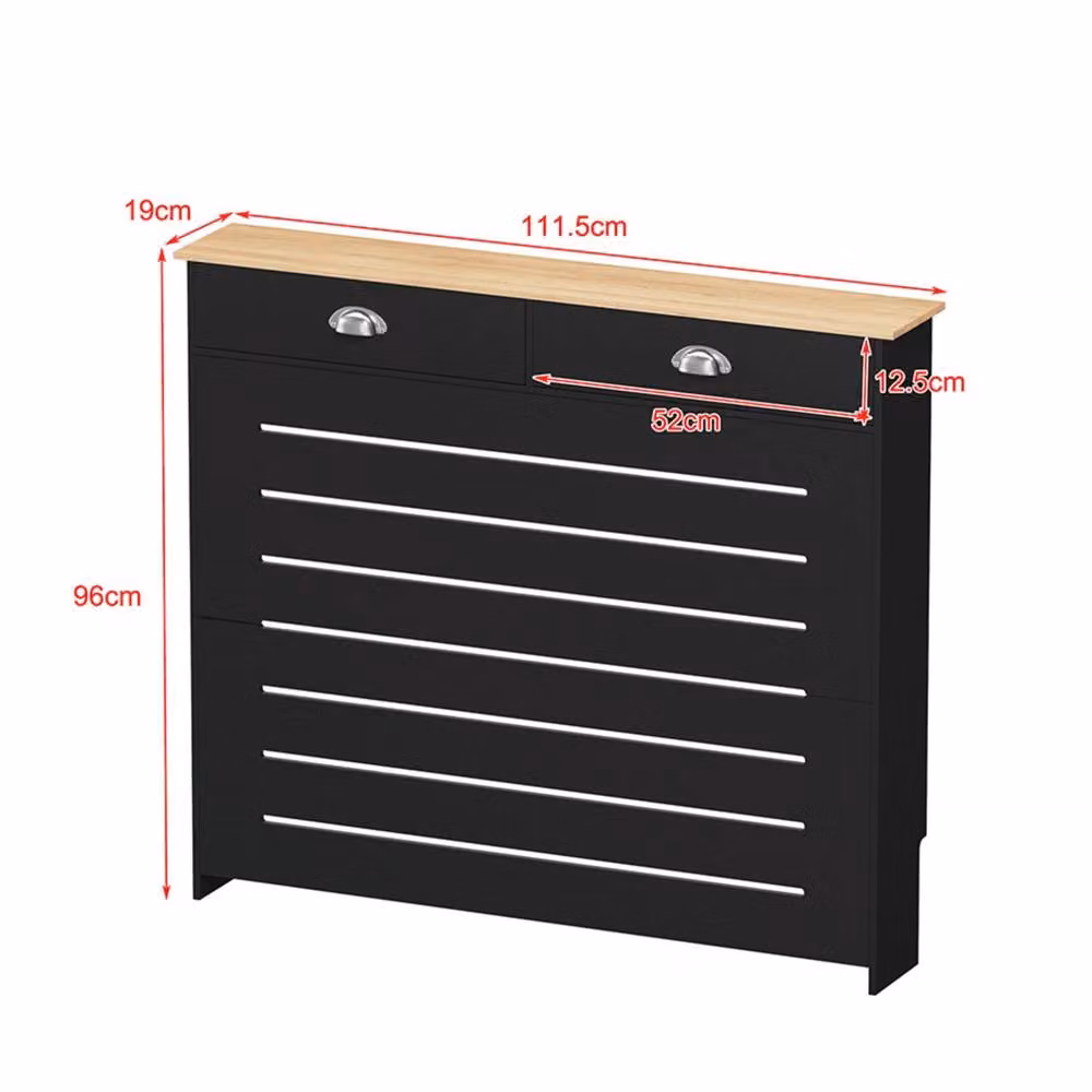 FORGEVIO Black Radiator Cover Grill Shelf with 2 Drawers – 2