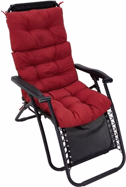 Livingandhome Red and Black Non-Slip Polyester Adirondack Patio Chair Cushion with Tie Cords