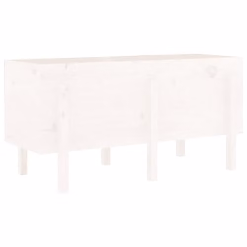 vidaXL White Wooden Raised Bed for Vegetable, Herb or Ornamental Gardens, W/D/H: 121 x 50 x 57 cm