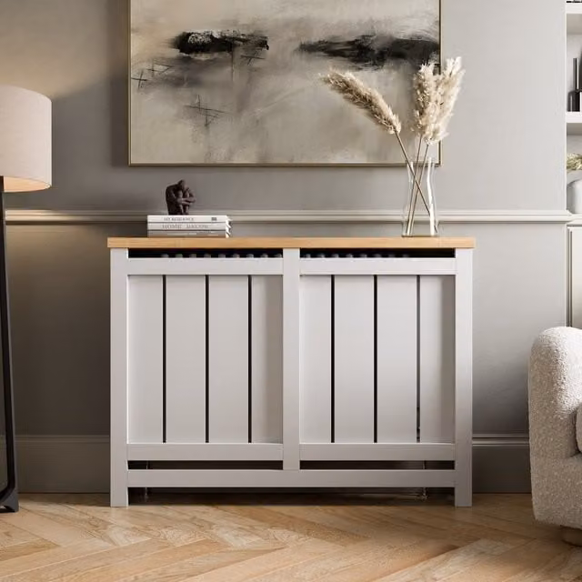 Temprazo Modern White MDF Radiator Cover, Width: 119.5 cm