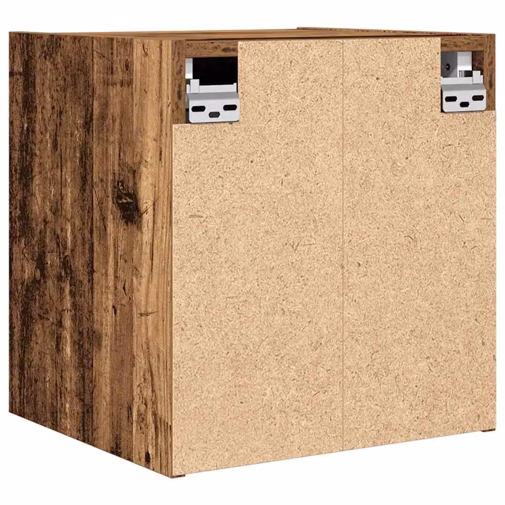 Berkfield Home Wall-Mounted Bedside Cabinet in Brown Old Wood, W/D/H: 38 x 34 x 40 cm – 4