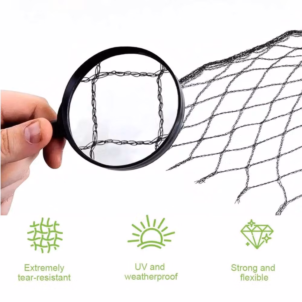 NESTLUNE Black Anti Bird Netting with 50 Cable Ties, 10 x 4 m – 4