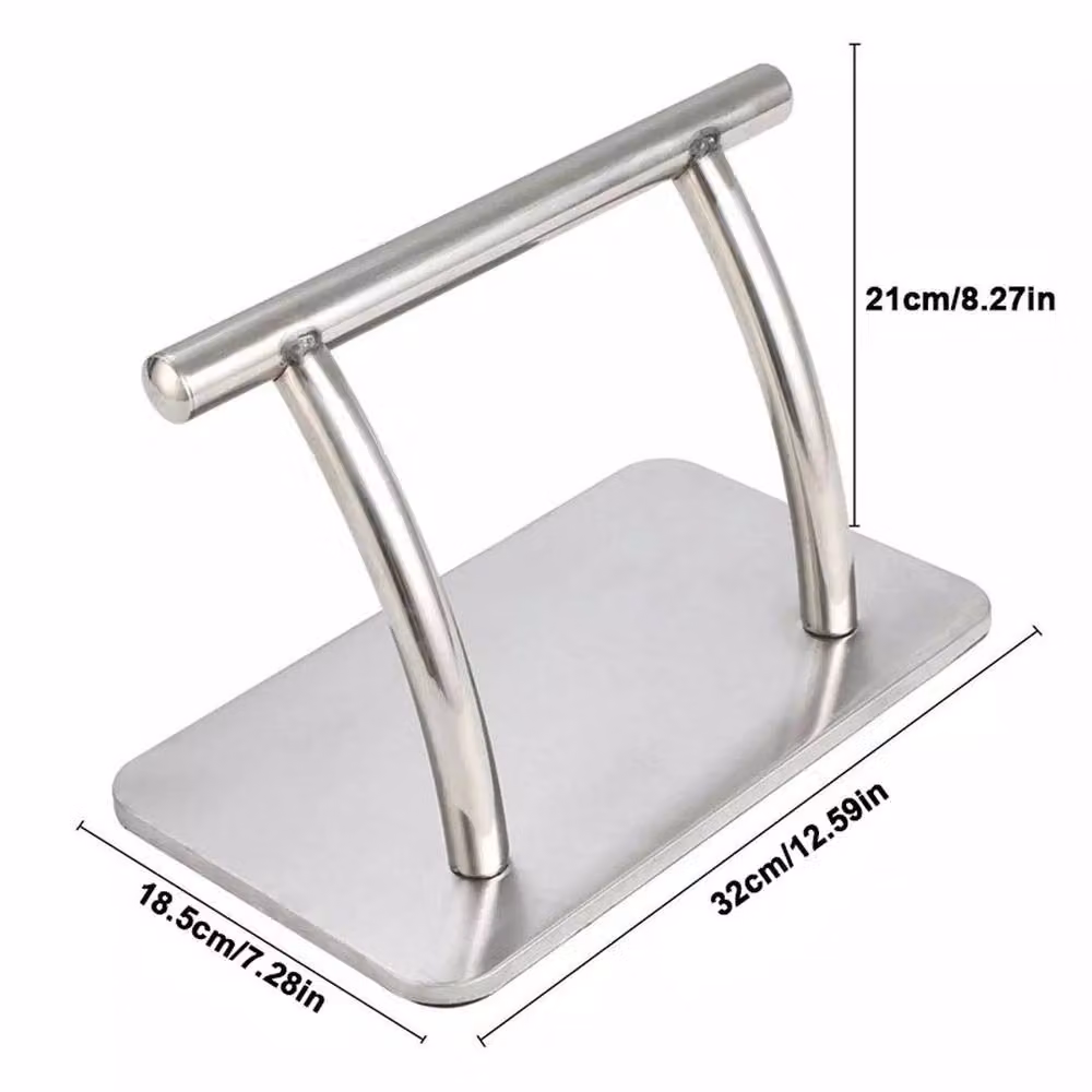 FLAVORA Modern Silver Stainless Steel Footrest with Metal Frame – 2