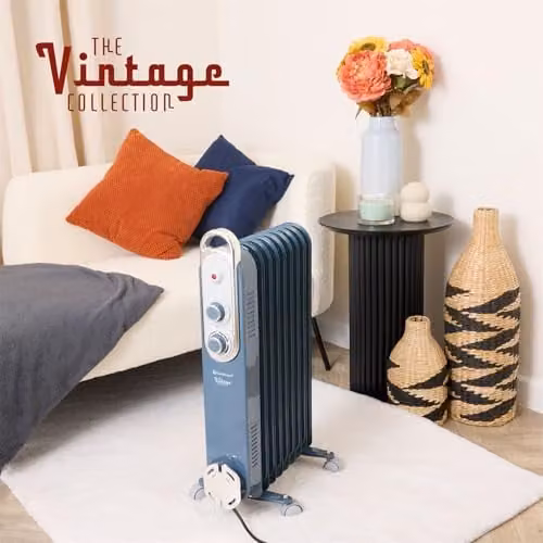 Rediffusion 2000W Oil Filled Radiator in Blue, H 66.0 x W 40.5 x D 24.0 cm – 2