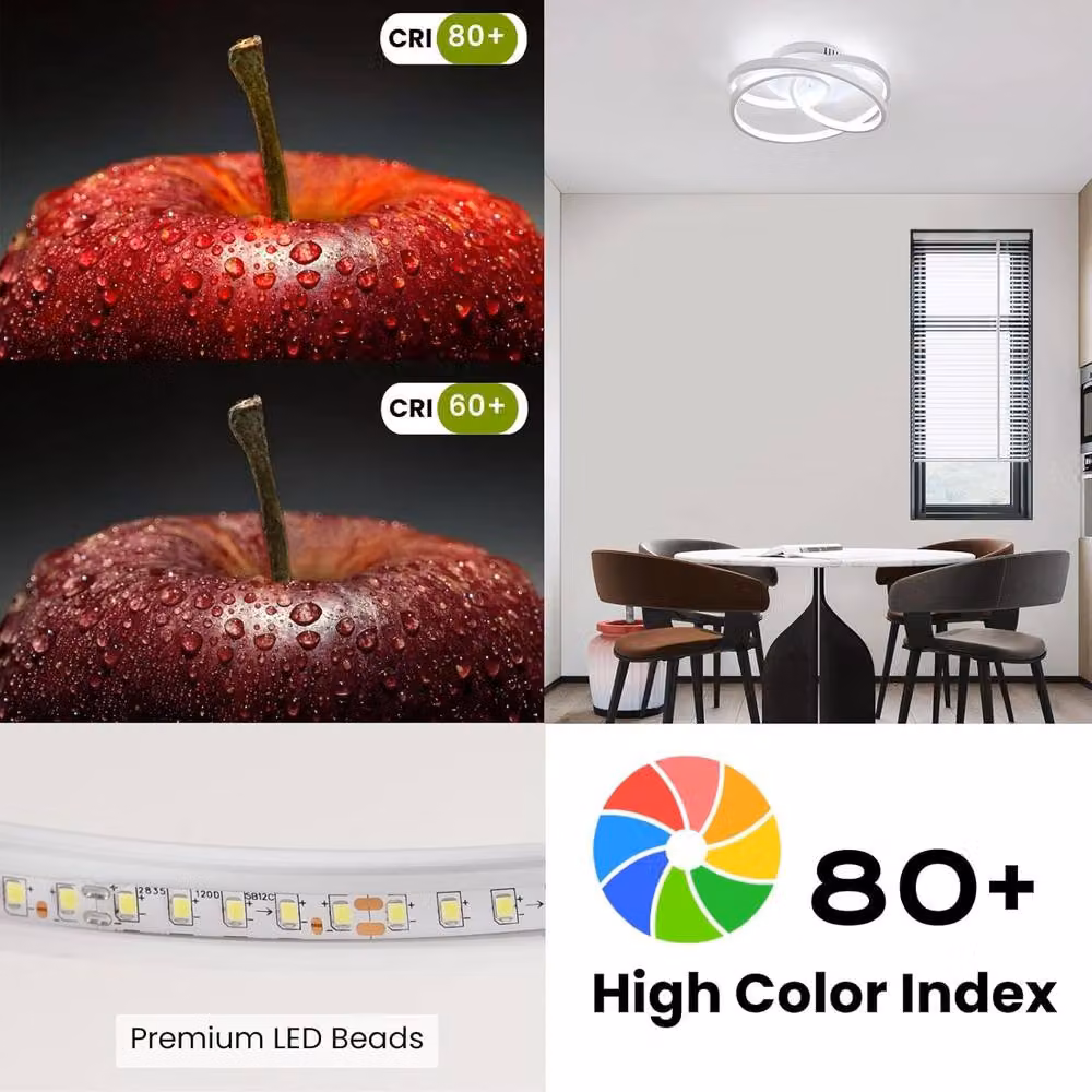 COMELY Modern Spiral LED Ceiling Light, 40W, Cool White – 3