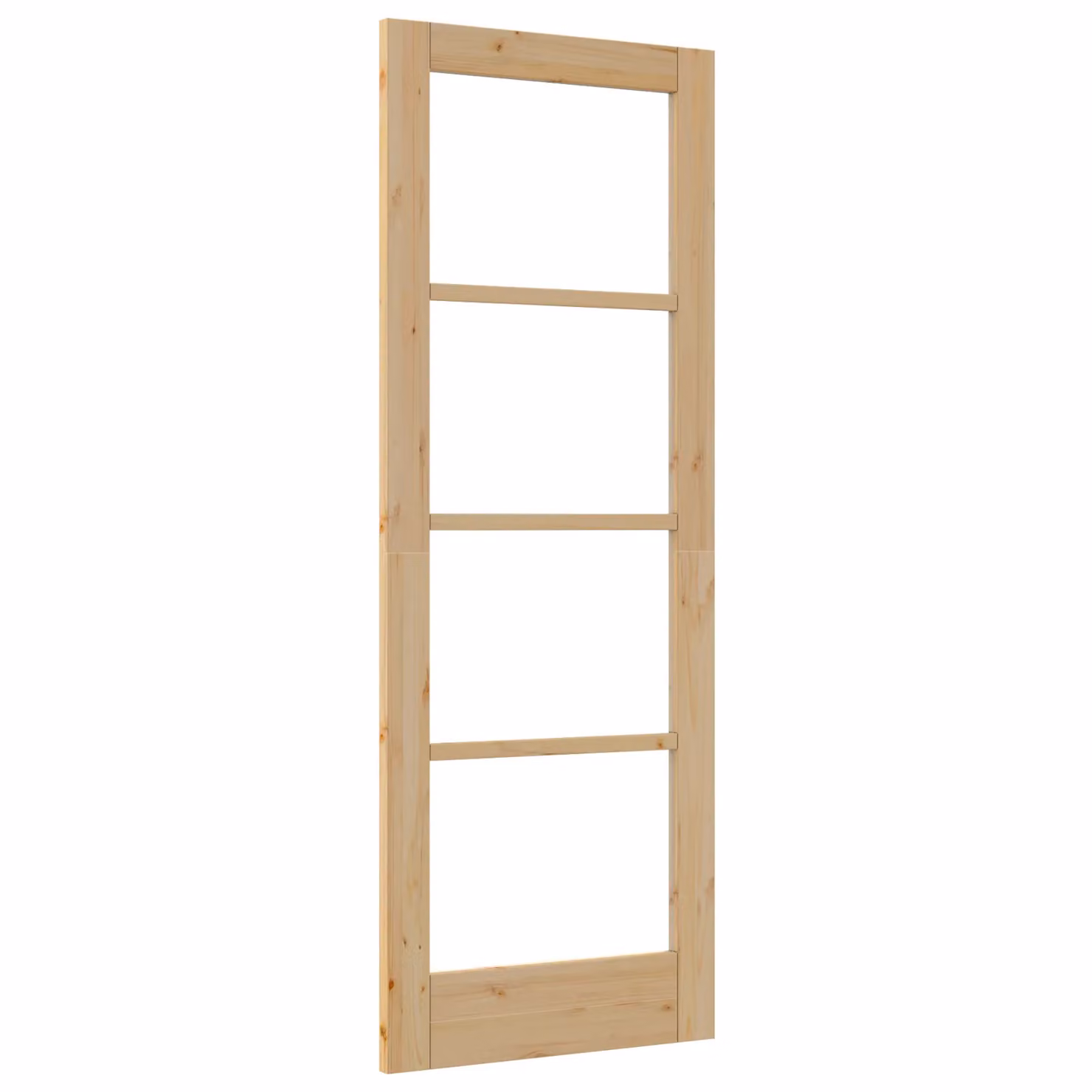 Berkfield Orkdal Rustic Solid Wood Pine Interior Swing Door with Glass, Brown/Multicolour, W: 73.5 cm, H: 198.5 cm, D: 4 cm
