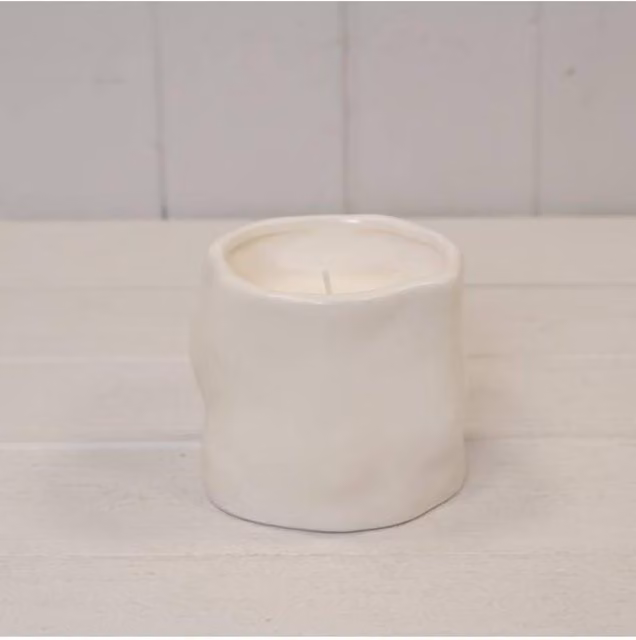 KDMD White Sculpted Pillar Candle