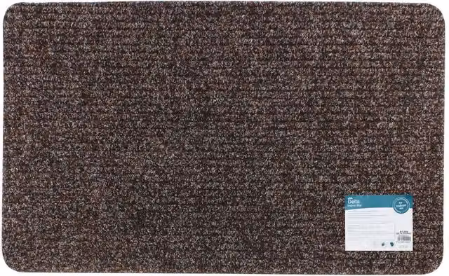JVL Delta Scraper Door Mat, Brown, W: 50 cm, D: 80 cm