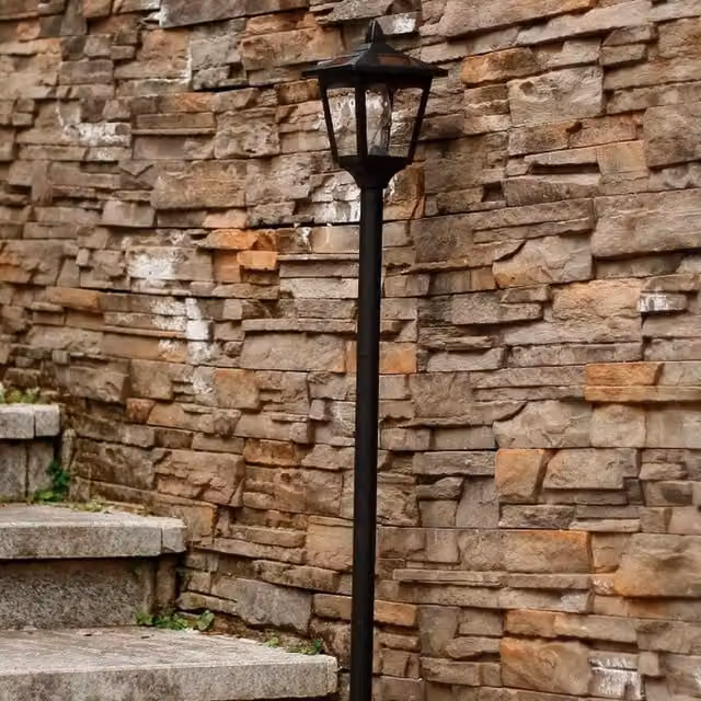 Garden Mile Classic Solar Lantern Post Light in Black