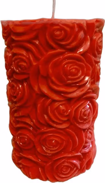 Clachaig Candles Ltd Red Rose Scented Organic Soy Wax Flower Shaped Pillar Candle