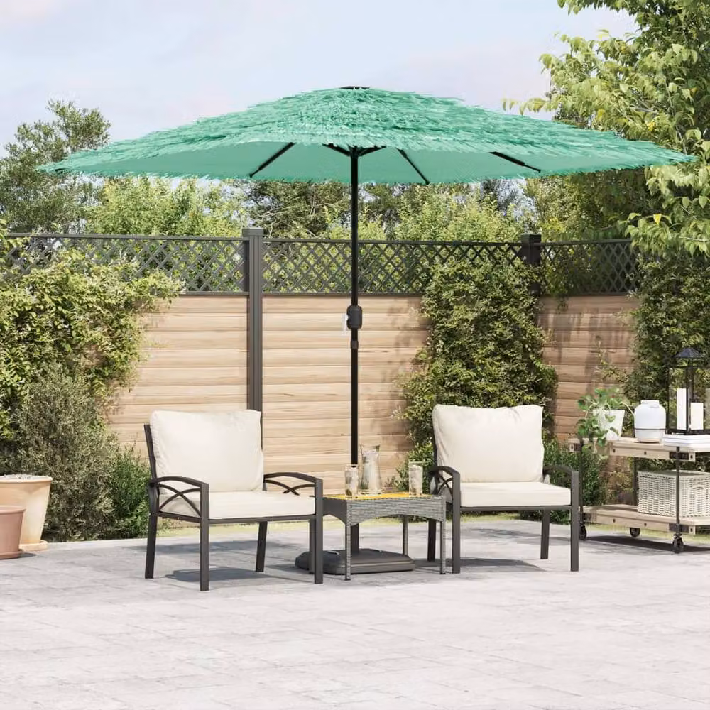 Berkfield Home Green Garden Parasol with Steel Pole, W/D/H: 248 x 248 x 248 cm – 2