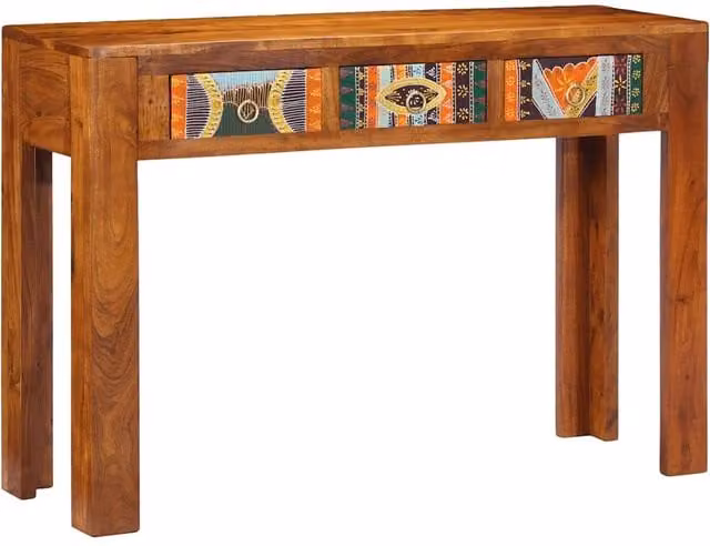 Berkfield Home Rustic Acacia Solid Wood Console Table, Brown, W/D/H: 110 x 35 x 75 cm – 1
