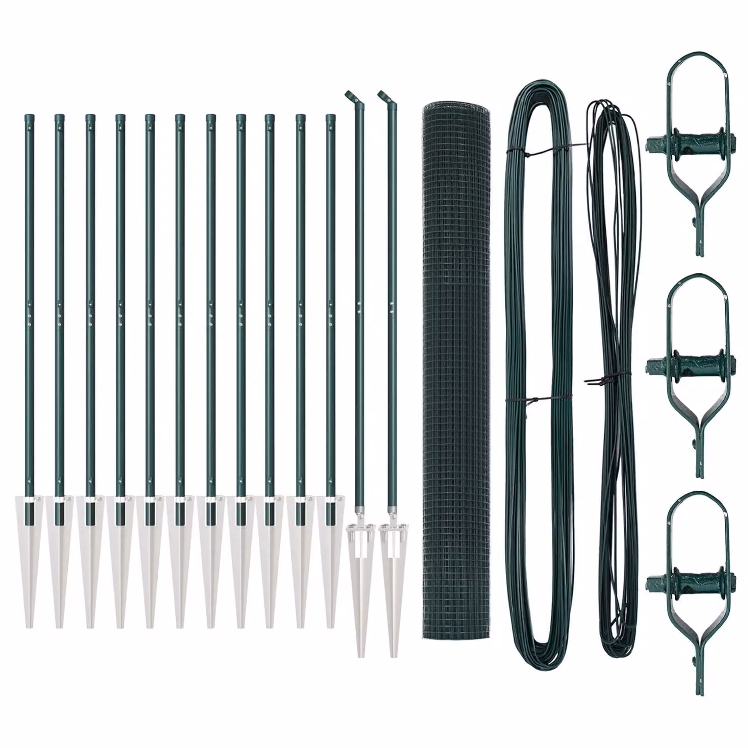 Berkfield Home Green Steel Welded Wire Fence with 13 Spike Posts, 1 x 25 m – 2