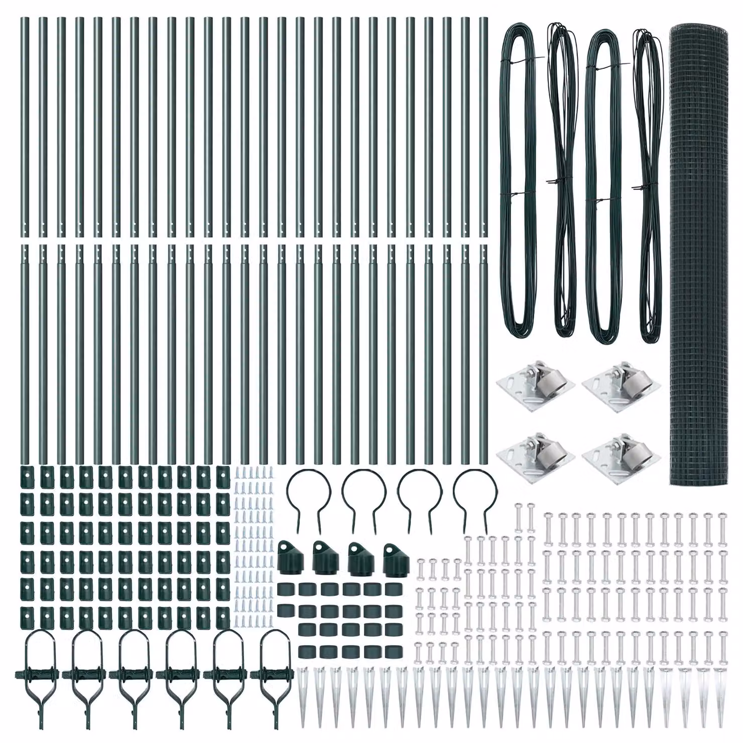 Berkfield Home Green Steel Welded Wire Fence with 13 In-Ground Spike Posts, H: 120 cm x L: 50 m – 2