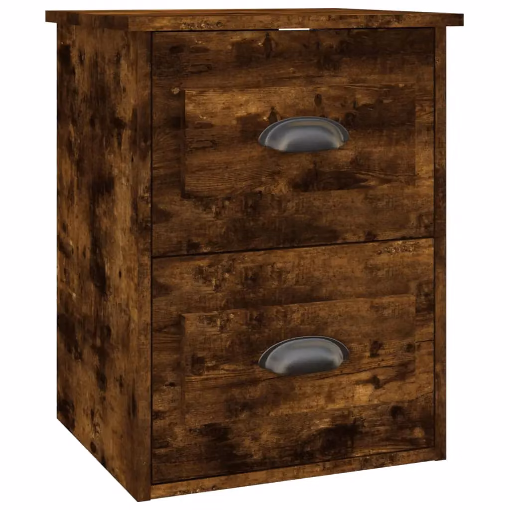 Berkfield Home Wall-mounted Bedside Cabinet in Smoked Oak Brown, W/D/H: 41.5 x 36 x 53 cm – 2