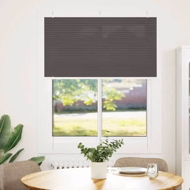 Berkfield Home Single Pleat Corded Blind in Black Polyester, W: 110 cm, H: 150 cm