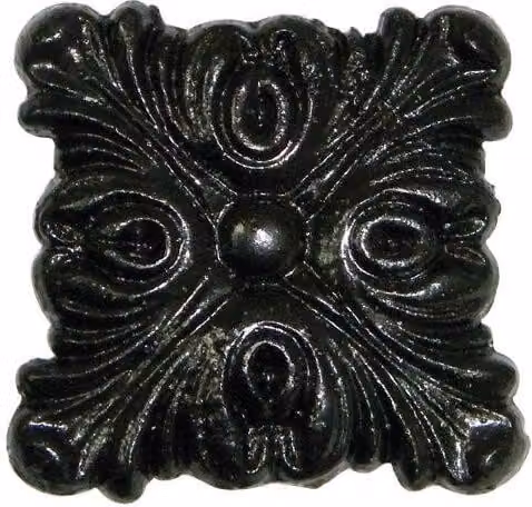 FloPlast Cast Iron Effect Square Decorative Gutter Motif in Black, Large