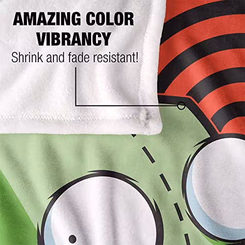 LOGOVISION Invader Zim Gir Spiral Silky Touch Super Soft Fleece Throw Blanket, White, W/D/H: 152 x 127 cm – 3