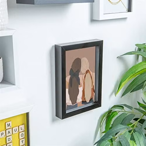 Nicola Spring A5 3D Shadow Box Photo Frame, Black, W/D/H: 23.5 x 17.1 x 3.5 cm – 3