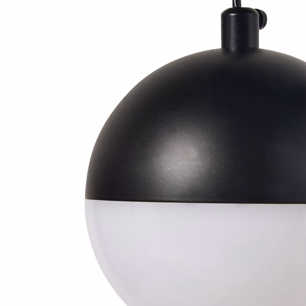 Wyld and Coco Black Modern Pendant Lamp with 3 Integrated LED Round Shades and Adjustable Height – 3