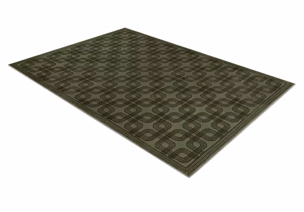 RugsX Aura Geometric Green Rectangular Rug with High-Low Effect, W: 120 cm, L: 170 cm – 3