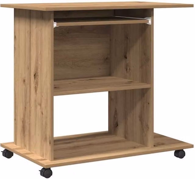 Berkfield Home Artisan Oak Computer Desk in Brown, W/D/H: 80 x 50 x 75 cm – 1