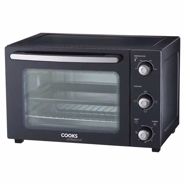 Cooks Professional 34L Mini Oven, 1500W Electric Multifunction Countertop Cooker in Black – 2