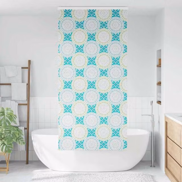 Berkfield Home Graphic Multicolour Opaque Shower Roller Blind with Cassette, W/H: 110 x 240 cm