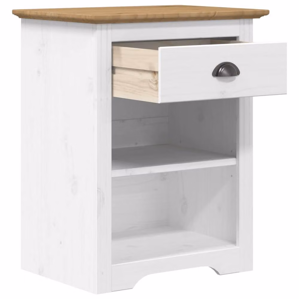 Berkfield Home BODO Bedside Cabinet in Brown Solid Pine, W: 53 cm, D: 38.5 cm, H: 66 cm – 2