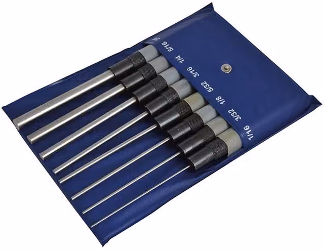 Faithfull Long Series Round Head Pin Punch in Multicolour Steel