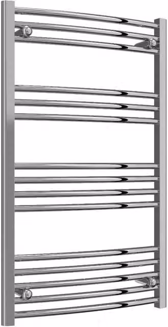 Bathroom Kingdom Capo Chrome Straight Heated Towel Rail in Silver, W: 60 cm, H: 100 cm