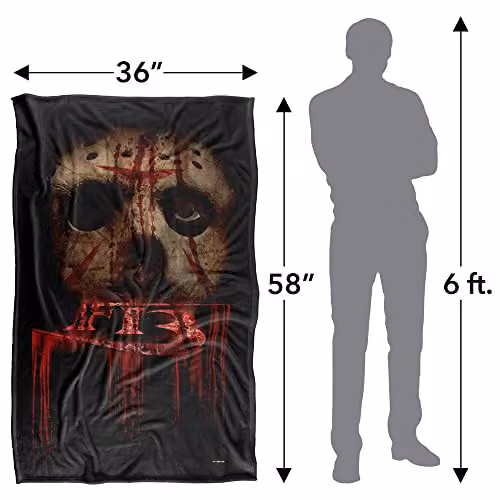 LOGOVISION Friday The 13th Remake Poster Super Soft Fleece Throw Blanket, Multicolour, W/D/H: 91 x 147 cm – 2