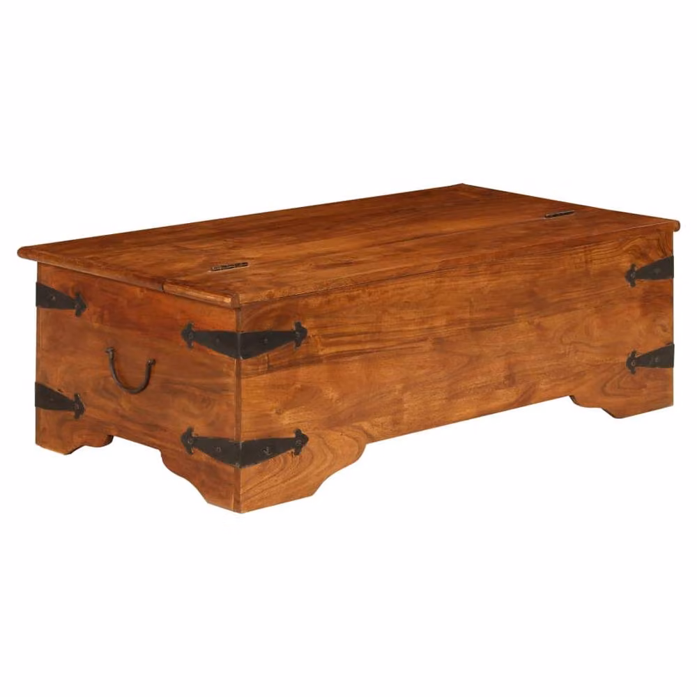 Berkfield Home Acacia Wood Coffee Table with Drop Leaf and Lift Mechanism, Brown, W: 110 cm, D: 55 cm, H: 35 cm – 1
