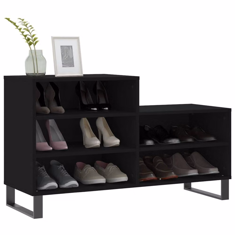 Berkfield Home Modern Black Shoe Cabinet W/D/H: 102 x 36 x 60 cm – 3