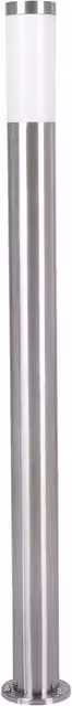 Loops IP44 Outdoor Stainless Steel Bollard Light in Silver, 12W E27, Height: 110 cm