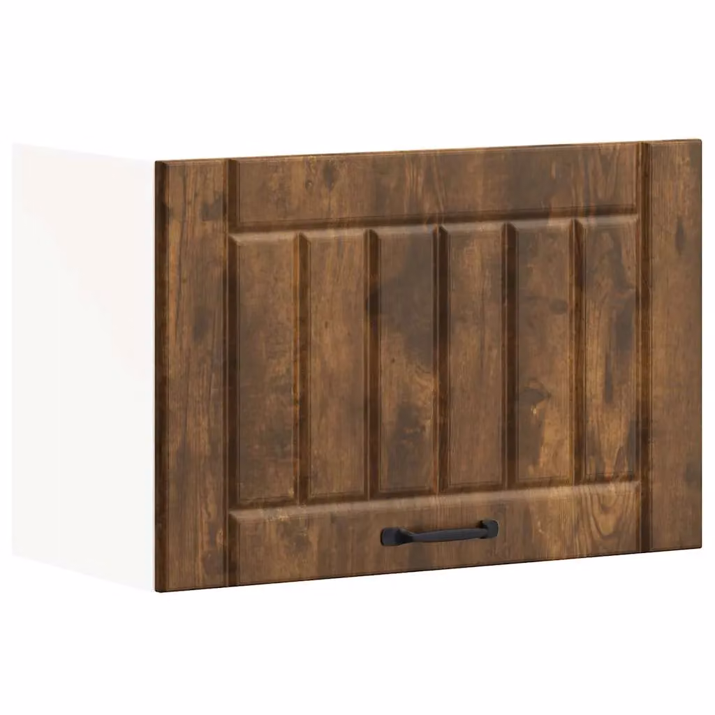 Berkfield Home Lucca Kitchen Wall Cabinet in Smoked Oak Brown with Glass Doors – 2