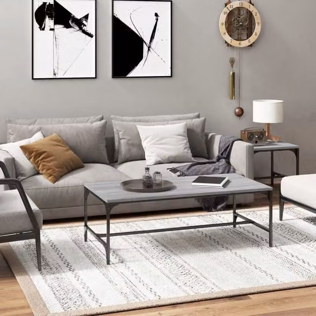 Berkfield Home Grey Sonoma Coffee Table in Engineered Wood W/D/H: 100 x 50 x 35 cm