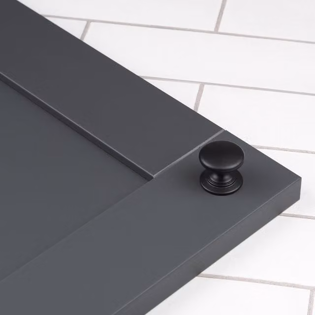Handle & Home Classic Round Cabinet Knob in Matt Black Zinc, 32mm
