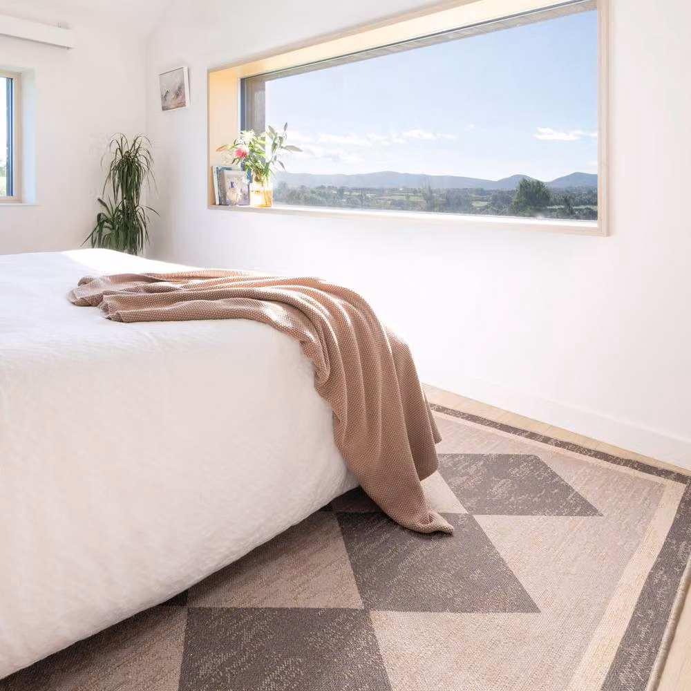 Kukoon Checkerboard Jute and Cotton Blend Harlequin Beige Area Rug, W: 160 cm, D: 230 cm – 3
