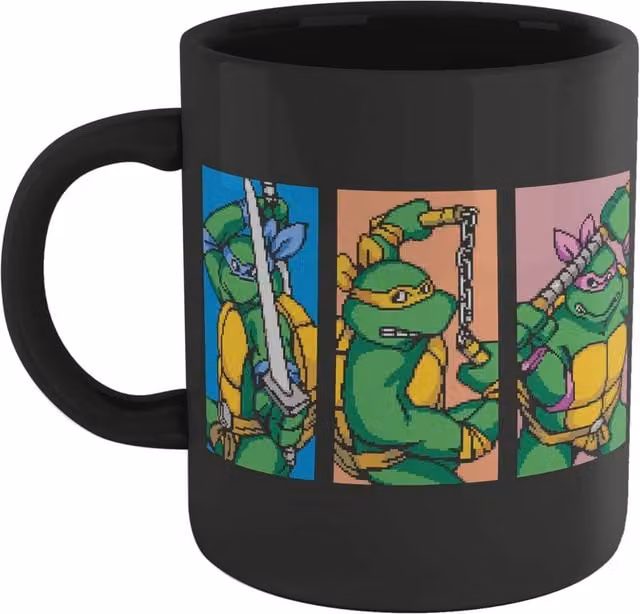 Official Teenage Mutant Ninja Turtles TMNT Characters Ceramic Mug - Black