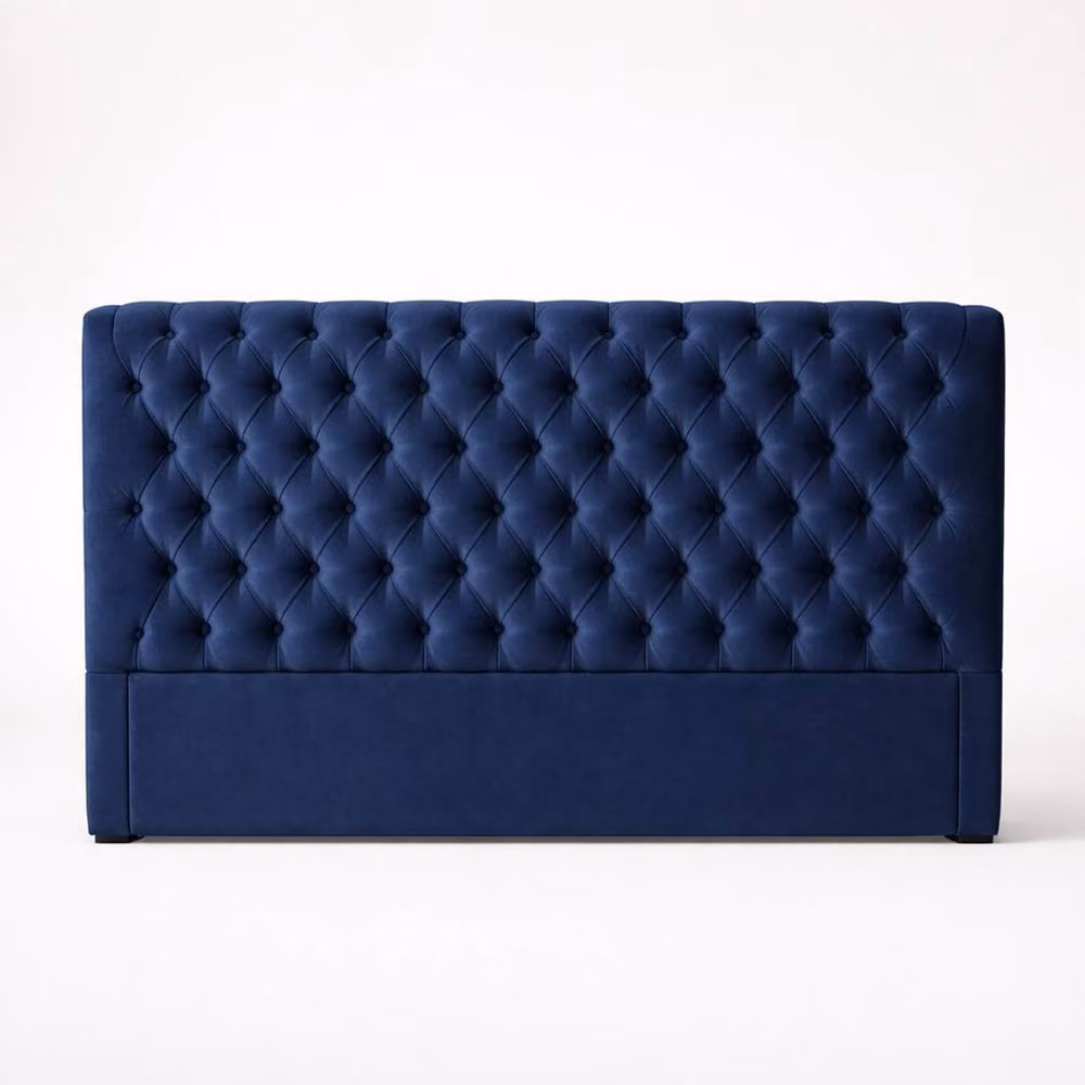 Paradise Beds Ltd Blue Velvet Chesterfield Electric Adjustable Bed with Spring Mattress and Matching Headboard, W/D/H: 120 x 200 cm – 3
