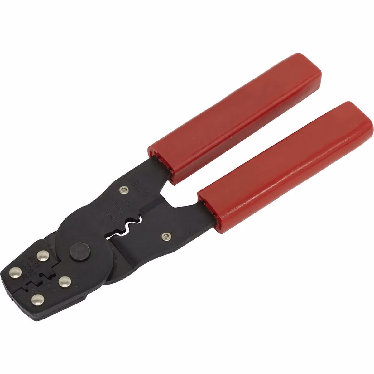 Loops Non-Ratcheting Crimping Tool with Twin Jaws for Insulated and Non-Insulated Terminals in Red and Multicolour Steel – 2