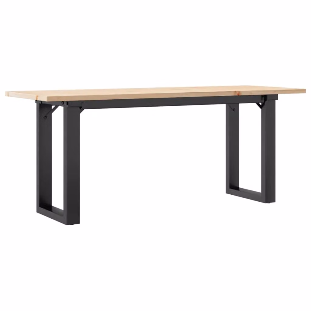 Berkfield Home O-Frame Coffee Table in Brown Solid Pine and Steel, W: 110 cm, D: 40 cm, H: 45 cm – 2