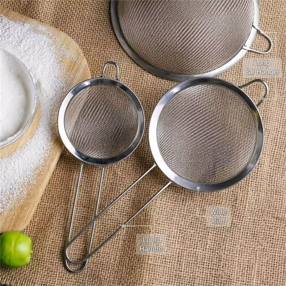 SPETLEK Stainless Steel Mesh Sieve Strainer, Round, Metallic Silver, Diameter: 8 cm and 12 cm – 3
