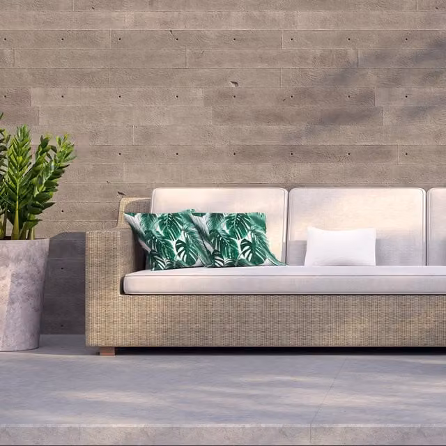 Benjamin Tate Design LTD Green Palm Leaves Square Outdoor Cushion, W: 60 cm, D: 60 cm