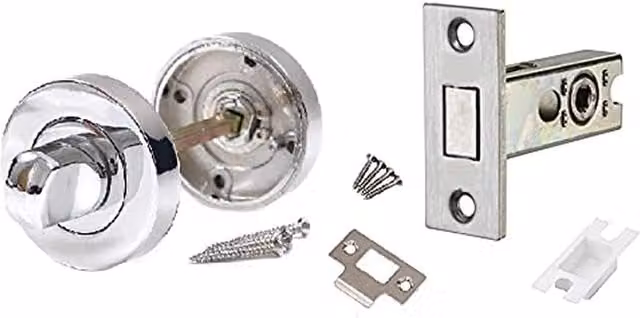 Golden Grace Turn and Release Bathroom Thumb Turn Dead Bolt in Silver