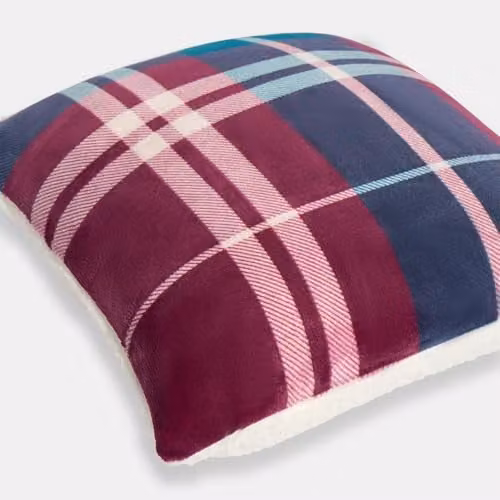 OHS Winsford Check Decorative Square Cushion Covers, Set of 2, Red, W/D/H: 45 x 45 x 45 cm – 1