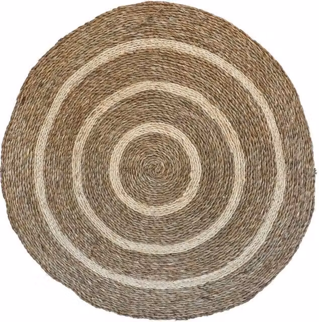 Ivyline Natural Seagrass Spiral Round Mat, Diameter: 90 cm