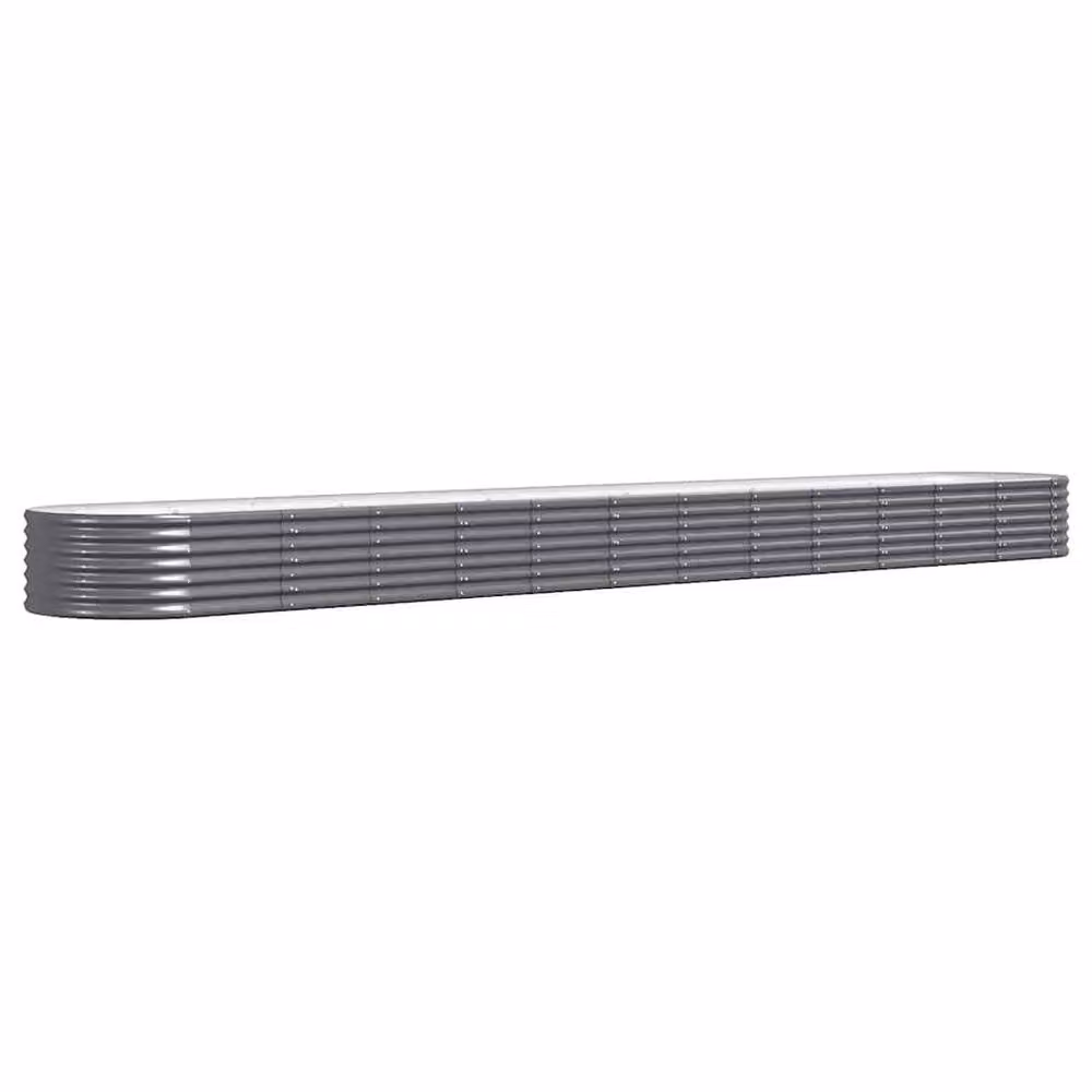 Berkfield Home Garden Powder-coated Steel Raised Bed in Anthracite Grey, W: 512 cm, D: 80 cm, H: 36 cm – 3